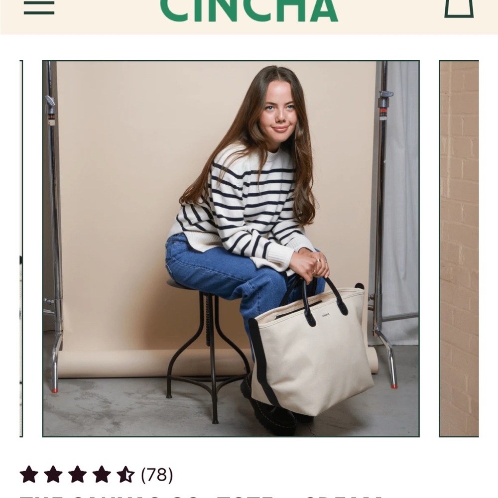 NWOT Canvas Go-Tote in Cream